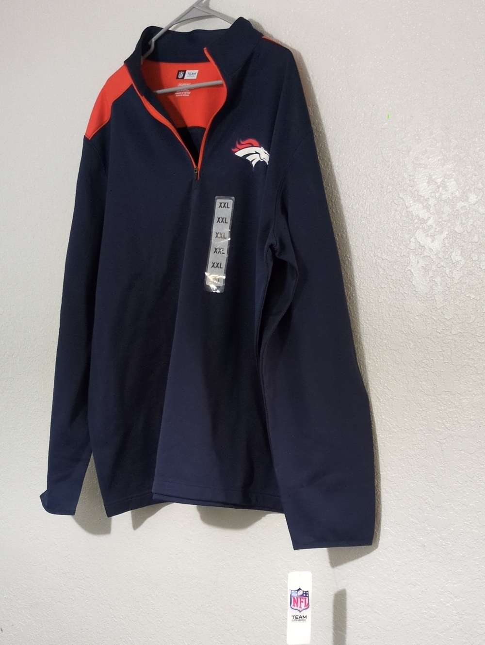 Denver Broncos Navy & Orange Quarter-Zip Pullover 2xl